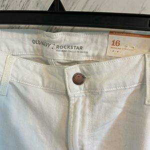 NWT old navy white (small rips) jeans- mid rise